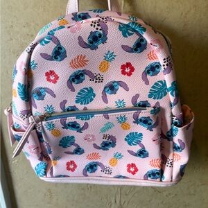 Stitch Patterned Kids Backpack - Pink
